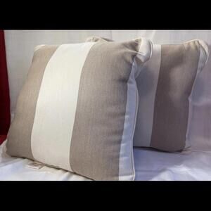 Modern Cream Accent Pillows with Textured Stripes